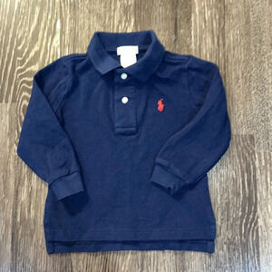 Ralph Lauren 12 month navy long sleeve polo shirt